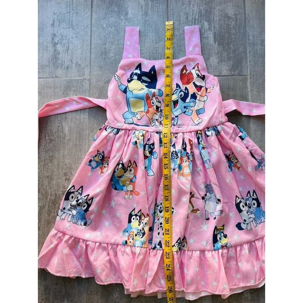 Los Angeles Boutique Girls Pink Bluey Bingo Twirl Swing Dress Princess Party 5-6